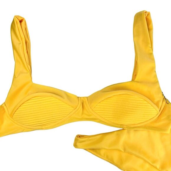 Lovers and Friends Revolve Zisa Bikini Set Yellow NWT Top XL EUC Bottom L Beach - Picture 3 of 16